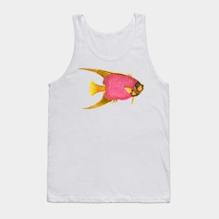 Fish, Watercolor Pink, Yellow Tank Top